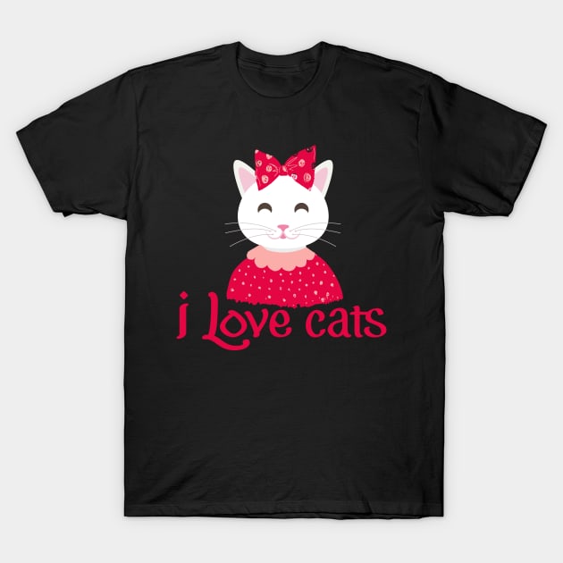 I Love Cats T-Shirt by D3monic